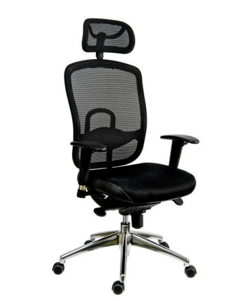 Scaun de Birou Oklahoma, Mesh Negru cu Tetieră