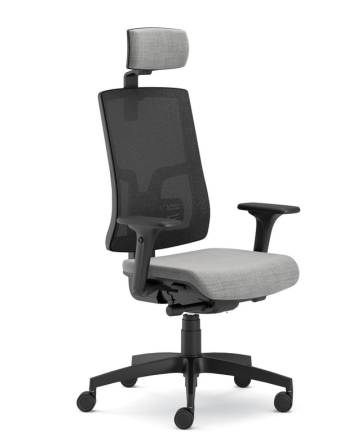 Scaun de birou Pure Negru, Mesh Negru, Șezut Gri Deschis E21