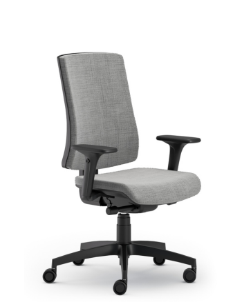 Scaun de birou Pure Negru, Tapițat Gri Deschis E21