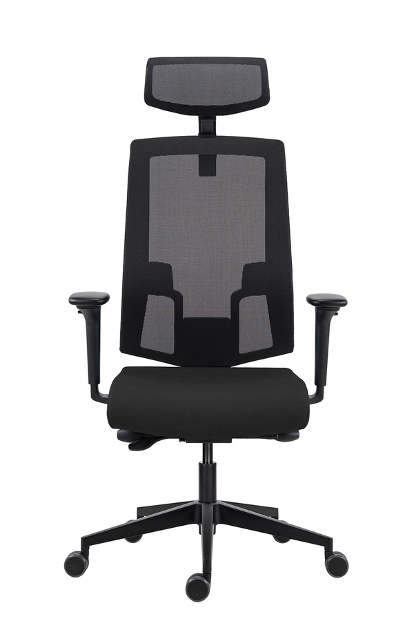 Scaun de Birou Lapel PRO cu Tetieră, Cadru Negru, Mesh Negru, Șezut Negru, Bază Neagră - imagine 6