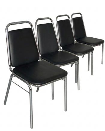 Scaun de Bucătărie Roma Negru - Set 4 bucăți